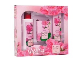 Подарочный набор Rose of Bulgaria № 2 (Натуральная розовая вода с пульвериз. 230мл, Мыло с частицами лепестков роз 100г, Крем для рук 75мл)