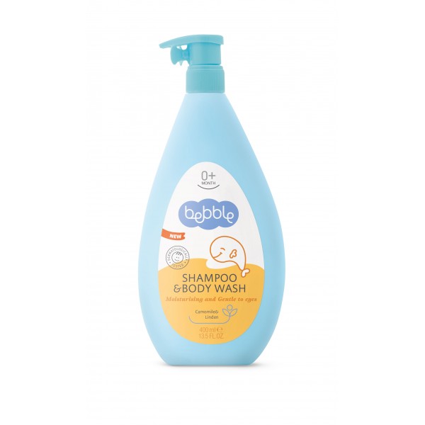 Шампунь для волос и тела детский с ромашкой и липой Shampoo & Body Wash Bebble 0+ 400 мл